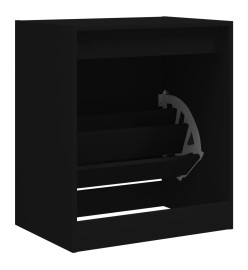 Armoire à chaussures noir 60x42x69 cm bois d'ingénierie