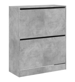 Armoire à chaussures gris béton 80x34x96,5 cm bois d'ingénierie