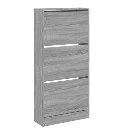 Armoire à chaussures sonoma gris 60x21x125,5 cm bois ingénierie