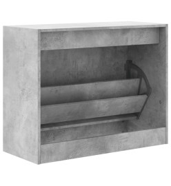 Armoire à chaussures gris béton 80x34x63 cm bois d'ingénierie