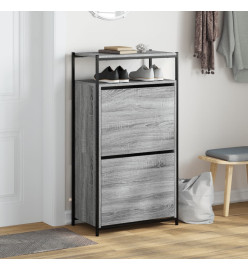 Armoire à chaussures Sonoma gris 60x34x112 cm Bois d'ingénierie