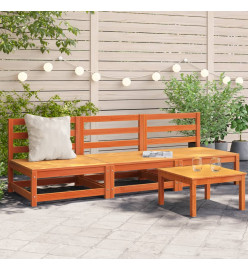 Canapés de jardin cire marron 2 pcs bois de pin massif