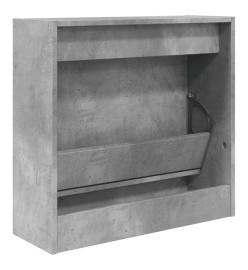 Armoire à chaussures gris béton 60x21x57 cm bois d'ingénierie