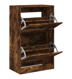 Armoire à chaussures chêne fumé 60x34x96,5 cm bois d'ingénierie