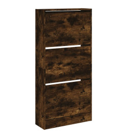 Armoire à chaussures chêne fumé 60x21x125,5 cm bois ingénierie