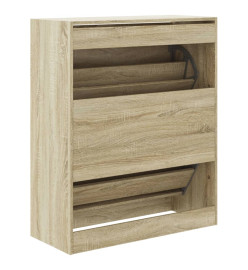 Armoire à chaussures chêne sonoma 80x34x96,5 cm bois ingénierie