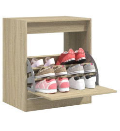 Armoire à chaussures chêne sonoma 60x42x69 cm bois d'ingénierie