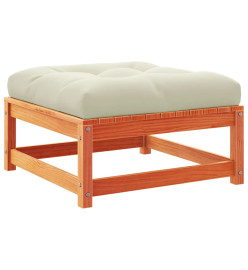 Repose-pieds de jardin avec coussins 2 pcs bois massif pin