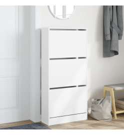 Armoire à chaussures blanc 60x21x125,5 cm bois d'ingénierie