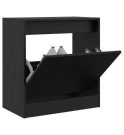 Armoire à chaussures noir 60x34x63,5 cm bois d'ingénierie