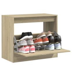 Armoire à chaussures chêne sonoma 80x42x69 cm bois d'ingénierie