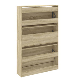 Armoire à chaussures chêne sonoma 80x21x125,5cm bois ingénierie