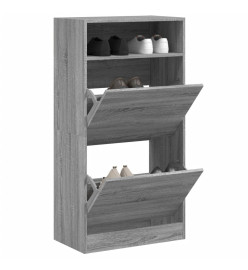 Armoire à chaussures Sonoma gris 60x34x116 cm Bois d'ingénierie