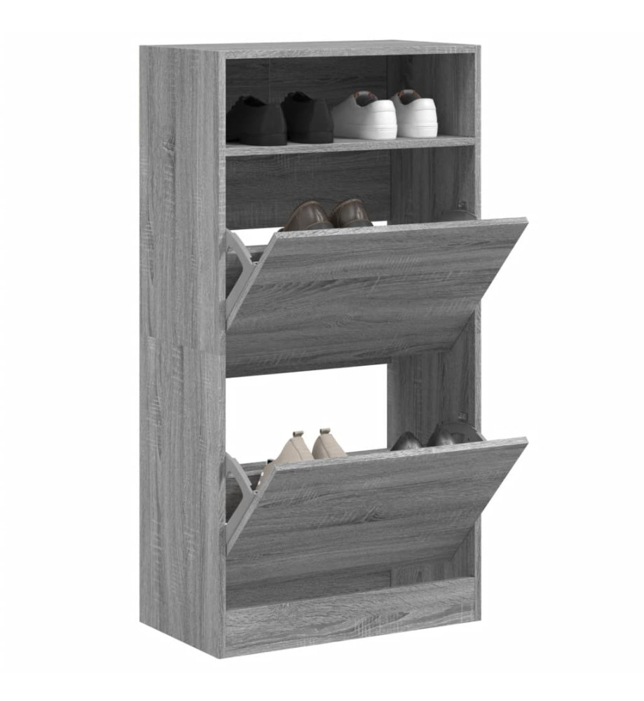 Armoire à chaussures Sonoma gris 60x34x116 cm Bois d'ingénierie