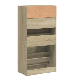 Armoire à chaussures chêne sonoma 60x34x116cm Bois d'ingénierie