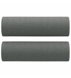 Canapé 2 places avec oreillers gris foncé 140 cm tissu