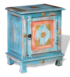 Table de chevet Bois de manguier massif Bleu