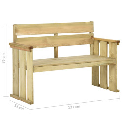 Banc de jardin 121 cm Bois de pin imprégné