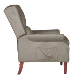 Fauteuil inclinable Gris clair Velours