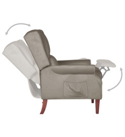 Fauteuil inclinable Gris clair Velours