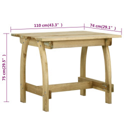 Table de jardin 110x74x75 cm Bois de pin imprégné
