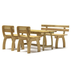 Mobilier de salle à manger de jardin 4 pcs Bois de pin imprégné