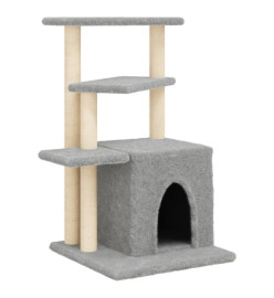 Arbre à chat avec griffoirs en sisal gris clair 83,5 cm