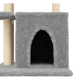 Arbre à chat avec griffoirs en sisal gris clair 83,5 cm