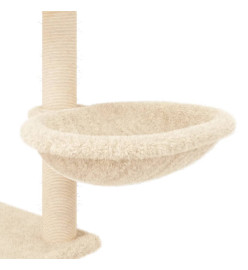 Arbre à chat avec griffoirs en sisal Crème 153 cm