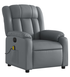 Fauteuil de massage inclinable électrique gris similicuir