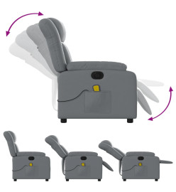 Fauteuil de massage inclinable électrique gris similicuir