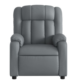 Fauteuil de massage inclinable électrique gris similicuir