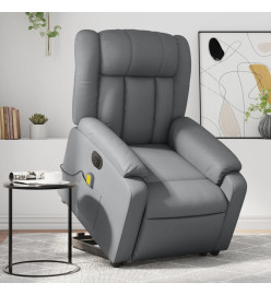 Fauteuil inclinable de massage électrique gris similicuir