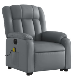 Fauteuil inclinable de massage électrique gris similicuir