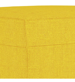 Canapé à 3 places avec repose-pieds Jaune clair 180 cm Tissu