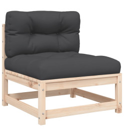 Canapé de jardin sans accoudoirs avec coussins et repose-pieds