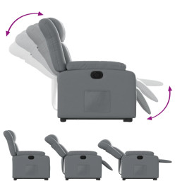 Fauteuil inclinable électrique gris similicuir