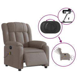 Fauteuil de massage inclinable électrique Taupe Tissu