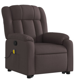 Fauteuil inclinable de massage Marron foncé Tissu