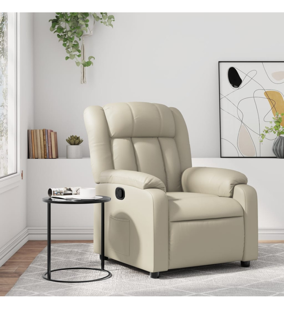 Fauteuil inclinable Crème Similicuir