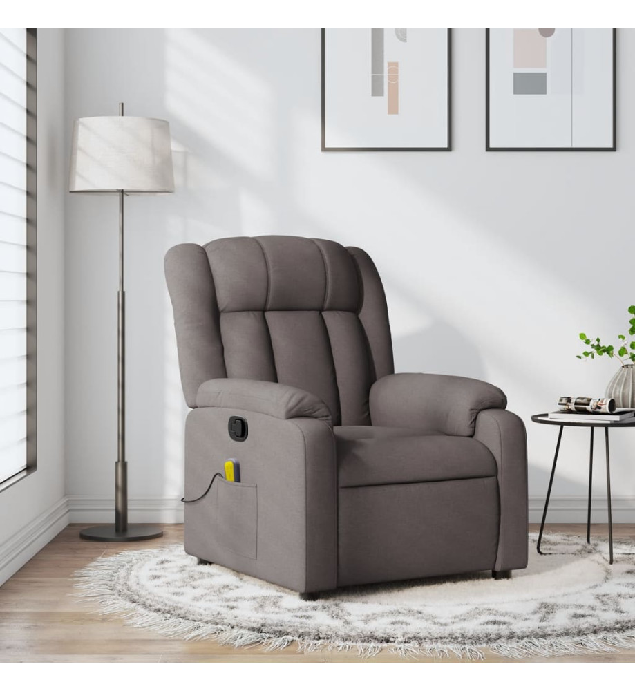 Fauteuil de massage inclinable Taupe Tissu