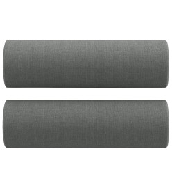 Ensemble de canapés 2 pcs coussins gris foncé tissu