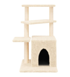 Arbre à chat avec griffoirs en sisal crème 83,5 cm