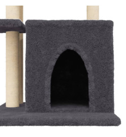 Arbre à chat avec griffoirs en sisal gris foncé 83,5 cm