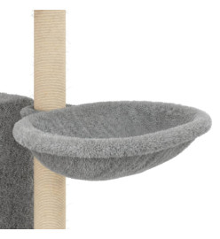 Arbre à chat avec griffoirs en sisal Gris clair 131 cm