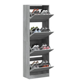 Armoire à chaussures 4 tiroirs rabattables sonoma gris