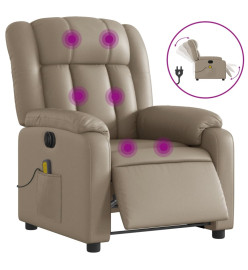 Fauteuil de massage inclinable électrique cappuccino similicuir