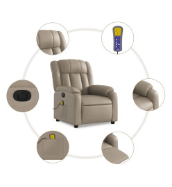 Fauteuil de massage inclinable électrique cappuccino similicuir