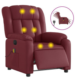 Fauteuil de massage inclinable électrique rouge bordeaux