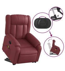 Fauteuil inclinable de massage Rouge bordeaux Similicuir